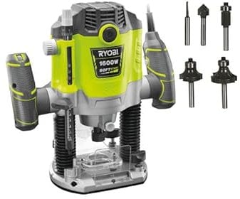 Pack RYOBI Défonceuse électrique RRT1600-K - 1600W - 254mm - Coffret 5 fraises panachées - RAKRBS5