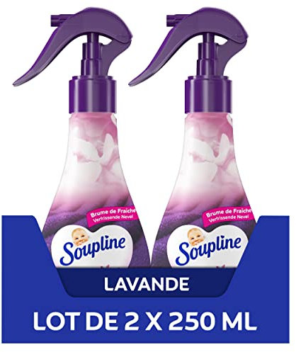 SOUPLINE - Brume de Linge 3D Parfum Coco - Spray Pour Rafraîchir le Linge - Parfume Instantanément - Complément idéal à votre adoucissant - Lot de 2X 250 ml