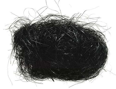 Kaemingk Lametta Engelshaar glatt 20g Kunststoff Feenhaar Schwarz - Christbaumschmuck Weihnachtsdekoration - feines Füllmaterial für Verpackungen von Geschenken