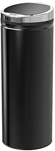 HOMCOM Poubelle automatique 50 L poubelle de cuisine à capteur de mouvement en acier inoxydable noir