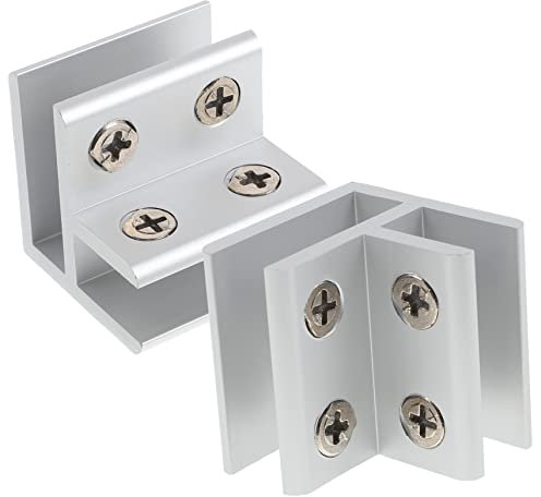 Angoily 2Pièces Pince à Verre Aluminium pour Garde-corps Équerre de Support pour Verre Clips de Meubles Résistants Corrosion