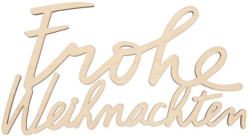 Holzschriftzug Frohe Weihnachten, magnetisch für Metallringe Ø 25 cm