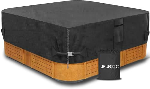 Whirlpool Abdeckung/Hot tub Abdeckung, Schwerlast Reißfest 600D Oxford Spa Abdeckung für Whirlpool Wasserdicht, Winterfest UV-Beständiges - schwarz (220W×220D×85H cm)