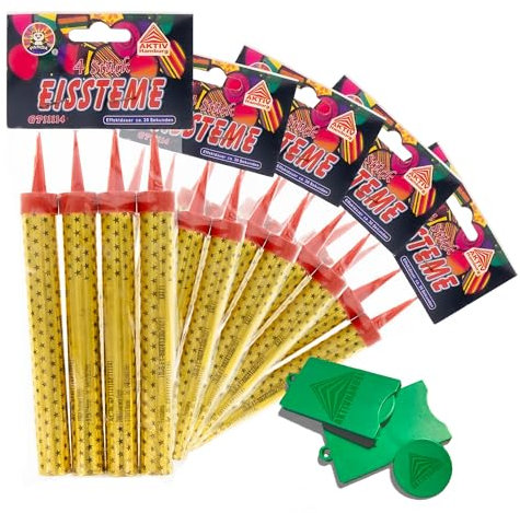 AKTIVHANDEL 20 Zaubersterne, Fontänen für Torten und Kuchen, für drinnen und draußen, Zimmerfontänen, 30 Sekunden Brenndauer, Kat F1 Feuerwerk inkl. Einkaufswagenchip