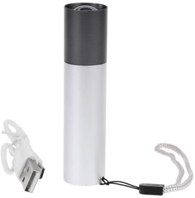 jojofuny Teleskop-taschenlampe Kleines Blitzlicht Handtaschenlampe Led- Camping- Outdoor- Usb Lade Fackel Weiß Geschenk Q5 Mini
