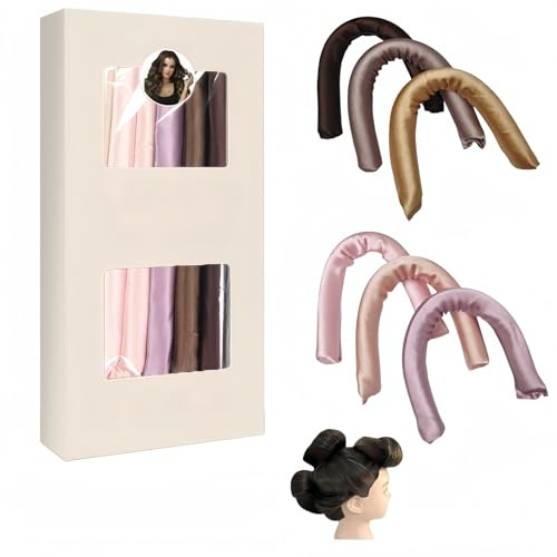 Ymoryiyi Heatless Curls Band, Neu Lockenwickler über Nacht 6 Stück, Locken Ohne Hitze Overnight Curls für Mittleres Langes Haar Overnight Blowout,Durchmesser für Kleineres Welliges Haar