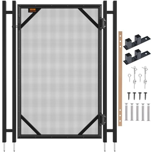VEVOR Pool Fence Gate, 4 x 2.5 FT Pool Gate for Inground Pools, Pool Safety Fence Gate Kit with Stainless Steel Latch, Removable Child Safety Pool Fencing, Easy DIY Installation
