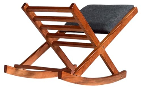 Sueña y Descansa Reposapiés Plegable Balancín de Madera de pino Barnizado en Cerezo (Marengo)