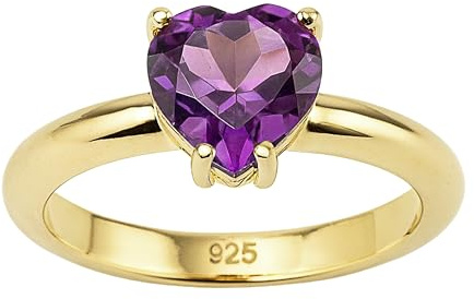 Herzförmiger Amethyst Ring aus vergoldetem Sterlingsilber