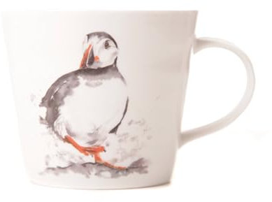 Meg Hawkins Puffin Animal Watercolour Design Bone China Mug