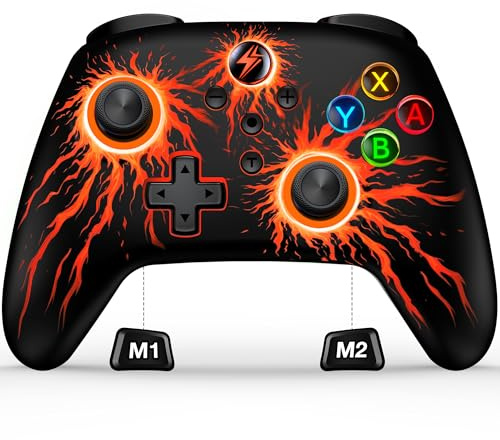 Manettes de commutation sans fil pour Nintendo Switch / Switch Lite / OLED, contrôleur RGB Switch Pro compatible iOS/Android/PC, manette de jeu à distance avec Macro/Turbo/Contrôle de