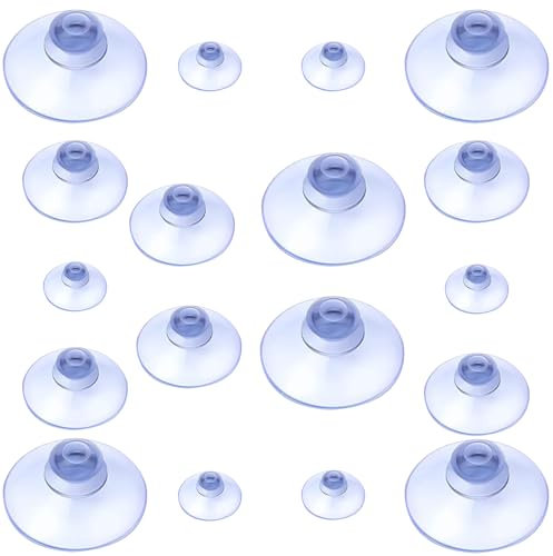 Ventose Trasparenti 45mm 30mm 20mm, Cuscinetti Ventose Senza Ganci Ventose per Finestre con Testa a Fungo Ventose in PVC Ventose in Plastica con Bottoni Rotondi per Bagno Della, 3 Taglie (18PCS)
