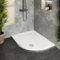Hydrolux® 1200 x 800 x 45mm White Bathroom Shower Tray for Enclosures Cubicles & Wet Room with Waste, Offset Quadrant Right Hand