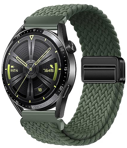 Kompatibel mit Huawei Watch GT2/GT3/GT4/GT5 46mm Armband, Magnet Stoffarmband für Garmins Vivoactive 4/Venu 3/2, Stretch Nylonband Uhrenband 22mm für Xiao Mi/Red Mi/Amazfits GTR 4/3 47mm