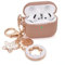 V.R.HOPE Case Cover Compatible with AirPods 4th Generation, Protective Case for Airpods 4 2024 with Cute Glitter Keychain, Silicone Cover for Women Girl- Khaki