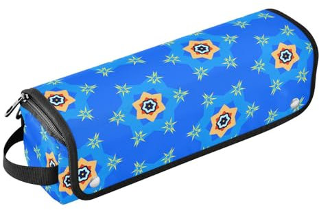 FRODOTGV Organizador 2 en 1 de herramientas para el cabello, a prueba de polvo, bolsa de viaje para herramientas de cabello, planchas planas, alisadores, rizadores, patrón decorativo azul