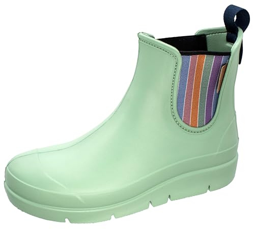 Fischer Damen Stiefelette Gummistiefel bunter Stretcheinsatz 201032