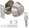 Coolty Juego de cerradura de cerrojo de un solo cilindro con llave de seguridad para puerta de entrada (plateado)
