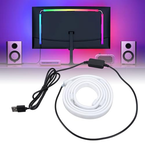 Cuifati Luces LED para Retroiluminación de Monitor, Sincronización de Pantalla de Computadora, Iluminación Ambiental LED con Múltiples Modos de Iluminación, Tira LED USB RGB para