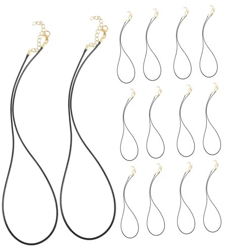 SHINEOFI 50pcs Black Pendant Rope Necklace Cord Lobster Clasp Bracelet Cord for Jewelry Making