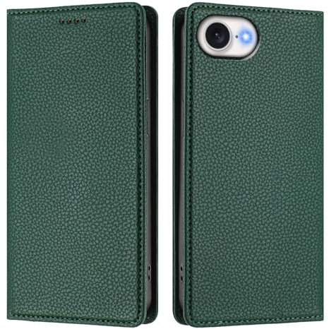 PU Leder Mappen Hülle Flip Case Cover Kompatibel mit Apple iPhone SE (2025)/iPhone 16e, Ledertasche hüllen mit Magnetverschluss und Kartensteckplatz für iPhone SE (2025)/16e,Farbe-5