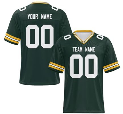 Yunshenla Personalisiert American Football Trikot Herren Damen Kinder Jugend Custom Jersey Personalized Name Und Number Kostüm Schnelltrocknend Rugby Shirt, Personalisierbar Oder Blanko(#22)