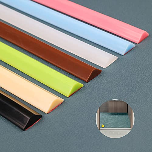 FYGZ Barrière de seuil de douche en silicone | Bande d'étanchéité autocollante et imperméable pour salles humides et baignoires (beige, 2 m)