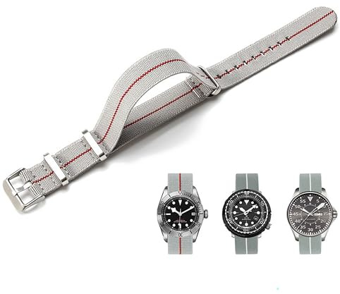 Ylfcly Cinturino per Orologio in Nylon Elastico 18mm 20mm 22mm Stile Nato Militare Strappo Paracadute Cinturini Sportivi di Ricambio in Tessuto Elastic Nylon Watch Strap per Uomo e Donna
