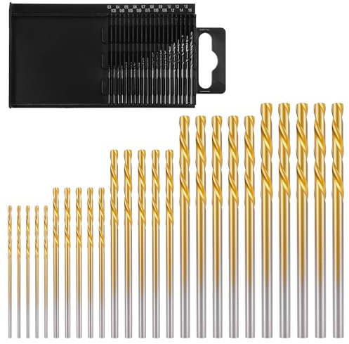 70 Stück Metallbohrer Mini Spiralbohrer Bits Mini Hand Spiralbohrer Set Bohrmaschine Pin Vise Handbohr für Handwerk DIY Drilling Model Making Holzbearbeitung Legierter Stahl 1/1,5/2/ 2,5/3 mm