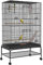 PawHut Vogelkäfig Vogelbauer mit Ablage, Sitzstangen, Bodenwanne, Vogelhaus mit Futterstellen, Türen, Rollen, Vogelspielzeug, aus Stahl, für kleine Vögel, 97 x 58 x 160 cm Schwarz