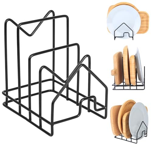 Schneidebrett Halterung, Topfdeckelhalter Schublade, Topfpfannendeckel Halter, Topfhalter Pfannenhalter,Topfdeckel Halterung, Schneidebretthalter Tellerständer für Küchenschrank Topfdeckel Organizer
