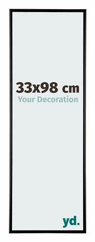 yd. Your Decoration - Bilderrahmen 33x98 cm - Schwarz Matt - Bilderrahmen aus Aluminium mit Acrylglas - Antireflex - 33x98 Rahmen - Aurora
