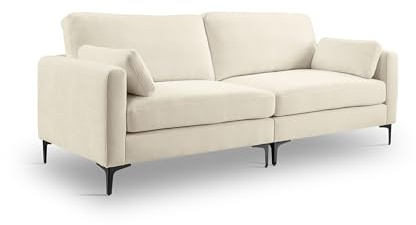 Homes & Jones Sofa Venti – Hochwertiges 3,5-Sitzer Polstersofa mit Webstoff-Bezug – Formschaum-Polsterung, FSC-Holzgestell & Schwarze Metallfüße – Modern & langlebig