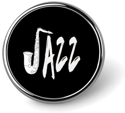 Jazz-Saxophon, kleiner runder Button, Anstecknadeln, Anstecker für Tasche, 2,5 cm, Hemdzubehör