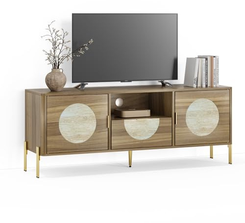 Meuble TV Industriel en Bois avec Grand Espace de Rangement, Pouvant Accueillir Un Téléviseur Jusqu’à 55 Pouces, Idéal pour Le Salon et la Chambre
