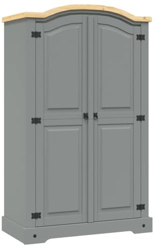 Wardrobe Mexican Pine Corona Range 2 Doors Grey-Furniture,Cabinets & Storage,Cupboards & Wardrobes