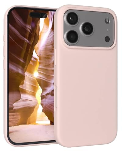 EAZY CASE Premium Silikon Hülle für iPhone 17 Pro - Handyhülle, Stoßfest, Schutzhülle mit Kameraschutz, Kratzfester weicher Mikrofaser-Innenfutter, Slim Liquid Silikon Cover Case Bumper - Altrosa Rosa