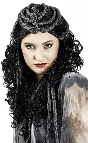 Das Kostümland Voodoo Schwarze Langhaar Perücke mit Dreadlocks - Zubehör Kostüm als düstere Magierin, Hexe, Piratin, Teufelin oder Priesterin