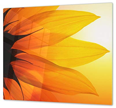 Planche de cuisine en VERRE trempé – Planche à découper en verre – Couvre-plaques de cuisson – UNE PIÈCE (60x52 cm) ou DEUX PIÈCES (30x52 cm chacune) ;D06 Série Fleurs : Fleur 4
