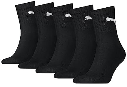 PUMA Unisex Puma Unisex Short Crew (5 Pack) Socks, Schwarz, 35-38 EU