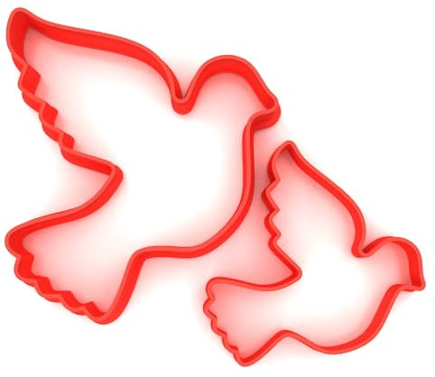 Custom Cutters Dove Shape Cookie Cutters | Set of 2 Plastic Cutters for Baking, Fondant, Clay, Pastry, Icing, Jewellery (5CM + 8CM)
