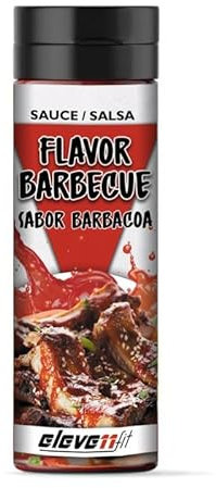 Eleven Fit Salsa Sin Azúcar 330 ml | 12 Sabores Deliciosos | Bajo en Calorías | Ideal para Dietas Saludables y Comidas Ligeras | Textura Espesa y Natural | Sabor Barbacoa