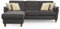 CAVADORE Schlafsofa Palera / L-Form Polstersofa mit Federkern, Schlaffunktion und Bettkasten / 244 x 89 x 163 / Mikrofaser, Grau