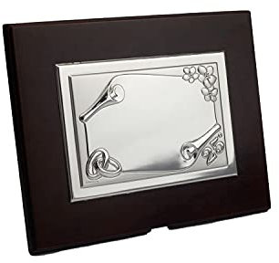 De Marco - Placa de plata laminada - 25 aniversario de boda Medida placa 13 x 9 cm Cód: 368241