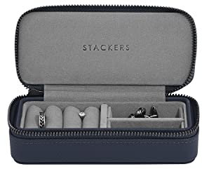 Stackers Portagioie da uomo, con cerniera, colore: blu navy