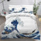 RLYXGS Housse De Couette 220x240cm Enfant Ado Le Surf Parure de lit 3D Vagues De Kanagawa Ensemble de Literie 2 Personnes avec Fermeture Éclair Et 2 Taies D'Oreill 3 pièces pour Garçon Fille Adulte