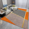 Tepiche Für Schlafzimmer Deko Wohnzimmer Sommerteppich Orange Grau Geometrischer Teppich Wohnzimmerdekoration Rutschfester Feuchtigkeitsabsorbierender Teppich 140X200CM Teppich Gemustert