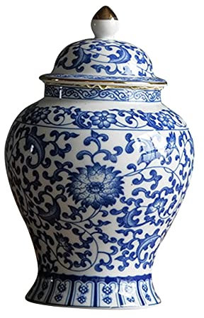 Pot de Gingembre en céramique Chinoise Home Floral Arrangement Decor Store Your Glazed Asian Decor Porcelain Jar, Style A