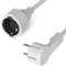 hb-digital 2m Strom Verlängerungskabel mit Flachstecker Kabel Schutzkontaktstecker und Schutzkontaktkupplung Verbindung Kupplung 250V/16A max 3500W - Weiss