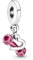 Lkwidi Charme Kurzhantel Herz Dangle Charms-Anhänger 925 Sterling Silber Charm Bead Pendant für Europäische Armbänder und Halsketten